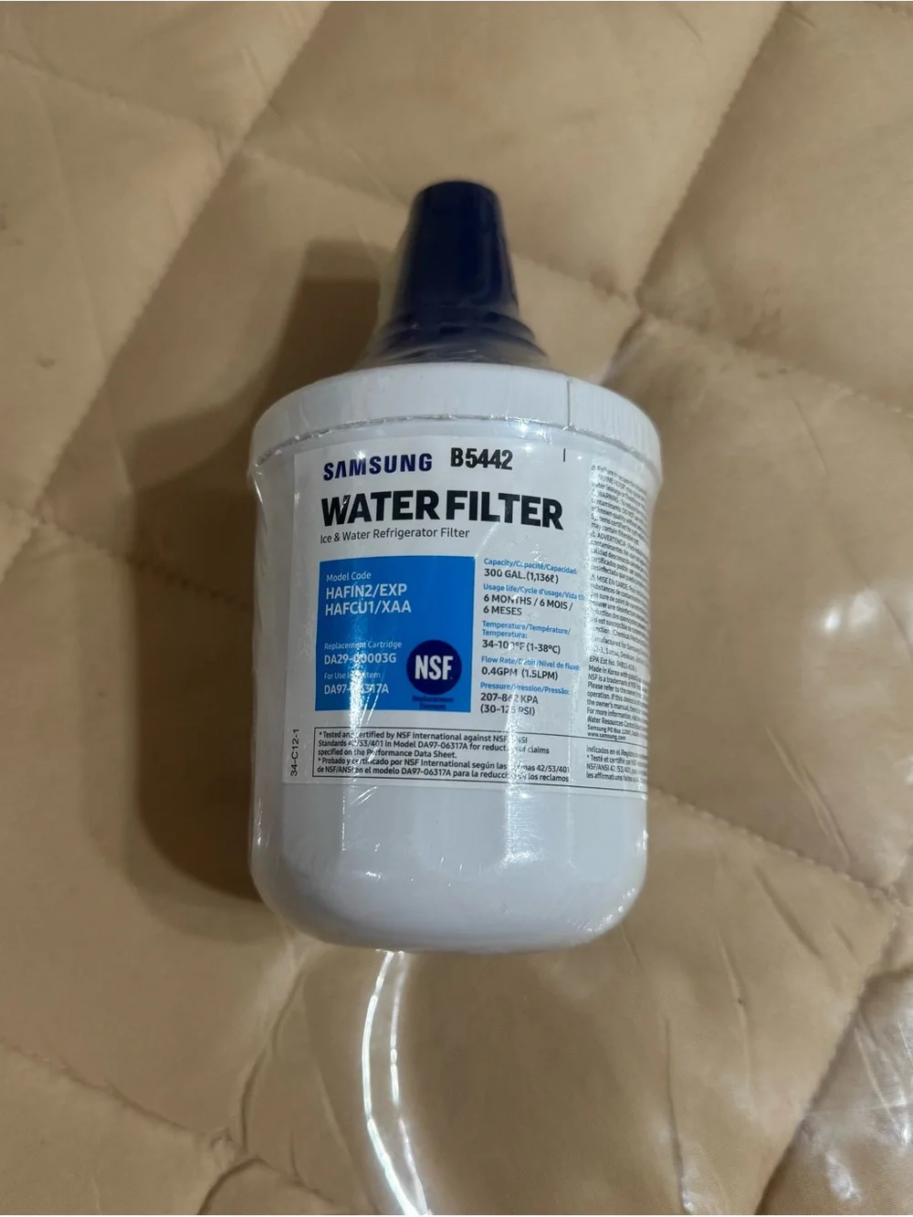 Samsung B5442 Refrigerator Water Filter DA29-00003G DA97-06317A Genuine Sealed